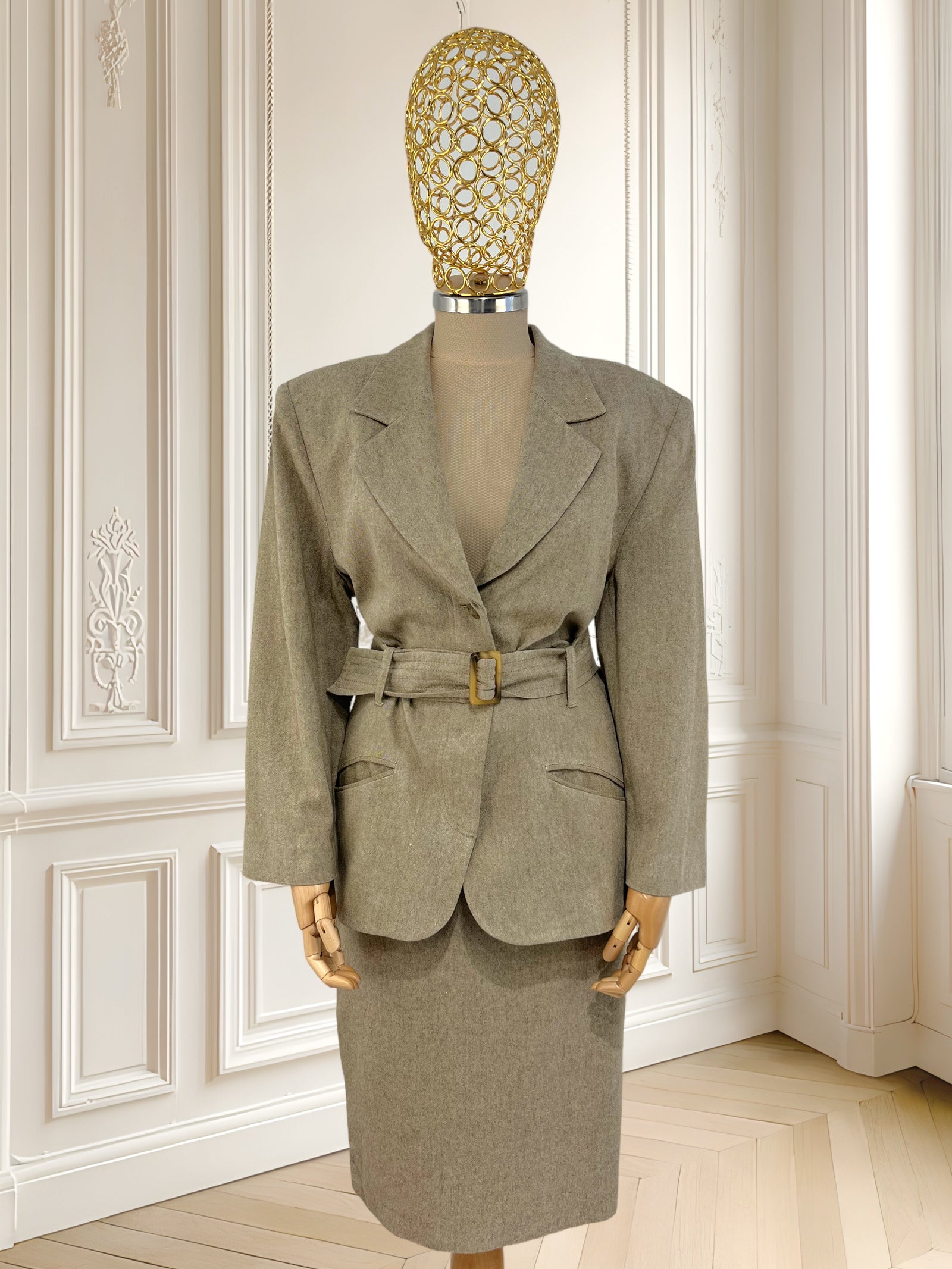 Costum vintage din amestec de mătase mărimea M