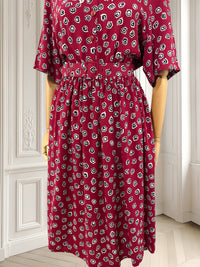 Rochie vișinie din vâscoză mărimea L
