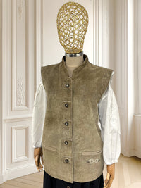 Vestă vintage din piele naturală mărimea L