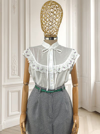 Cămașă vintage cu flori brodate mărimea XL