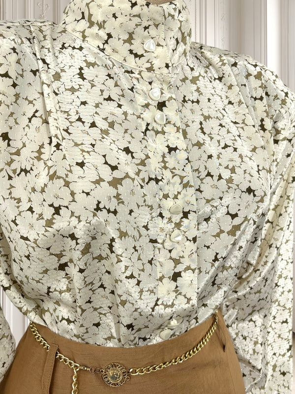 Cămașă vintage cu print floral potrivită pentru XL/XXL