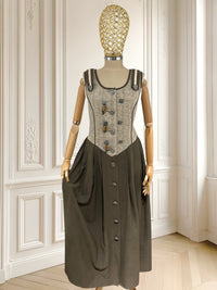 Rochie vintage din amestec de lână și vâscoză mărimea L