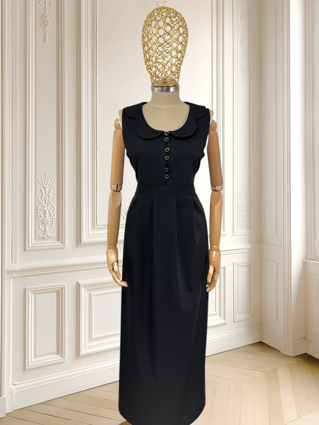 Rochie vintage neagră cu talie accentuată mărimea L
