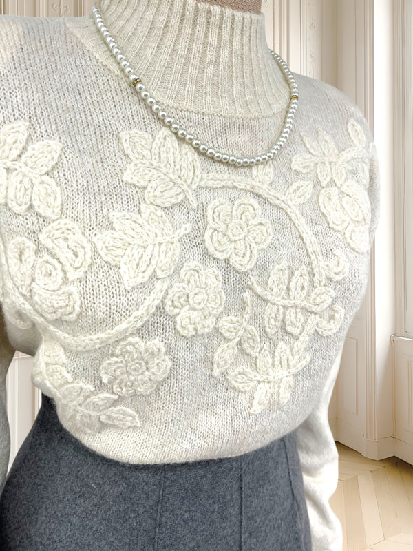 Pulover vintage din amestec de lână potrivit pentru L/XL