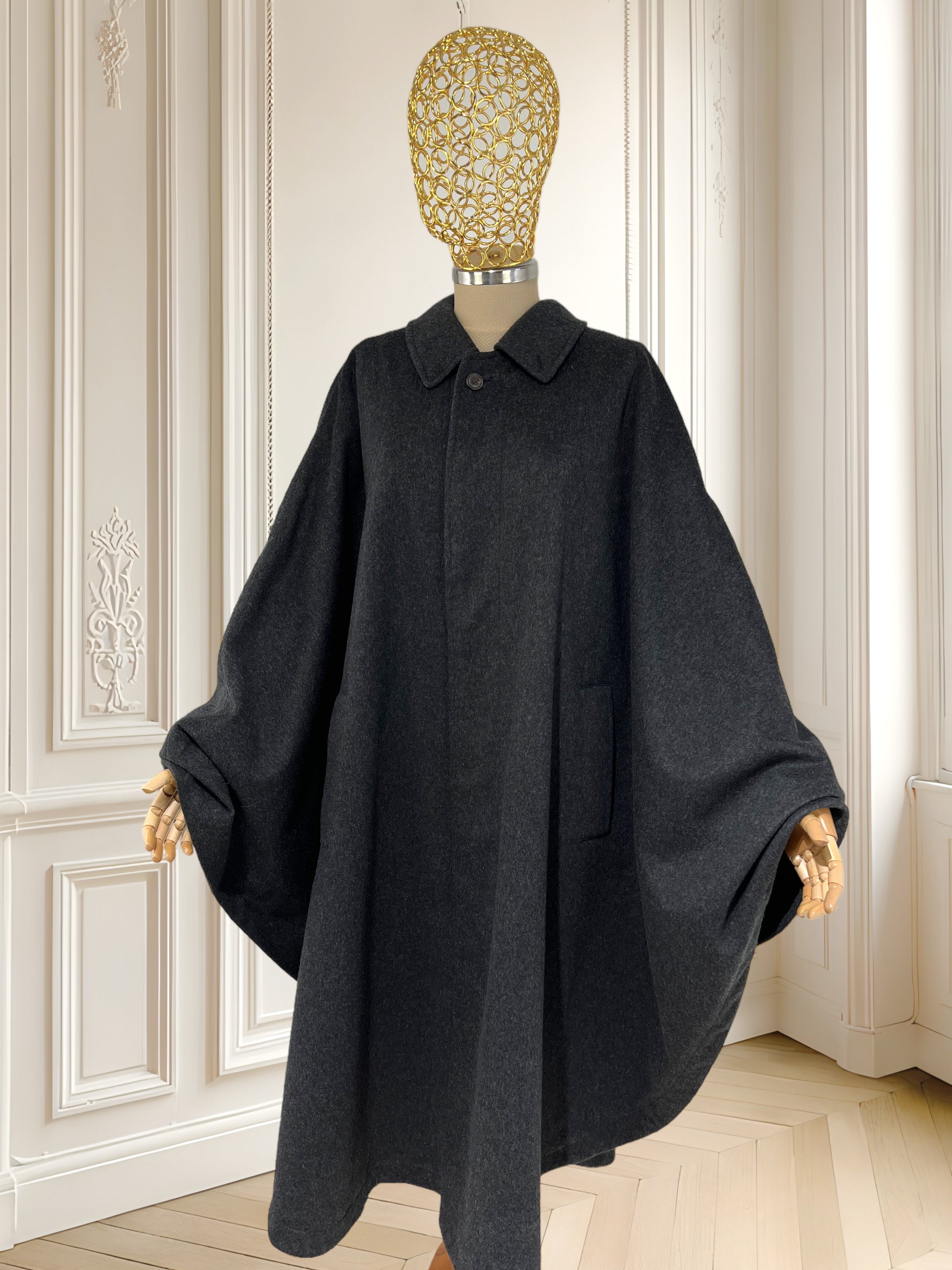 Capă vintage din lână pură și alpaca potrivită pentru XL/XXL