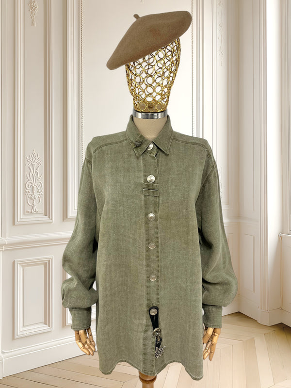 Cămașă vintage din in mărimea XL
