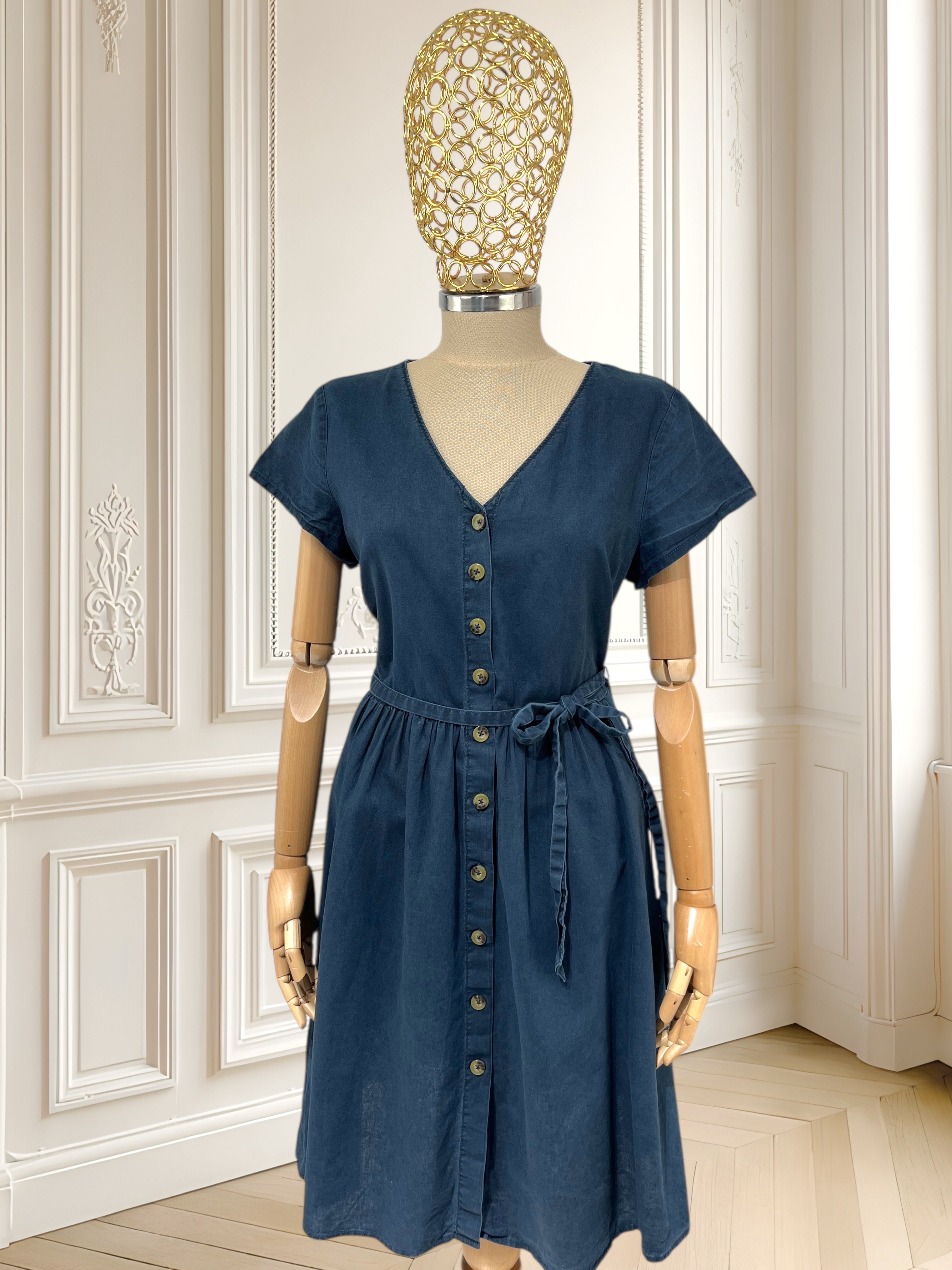 Rochie bleumarin din bumbac mărimea L
