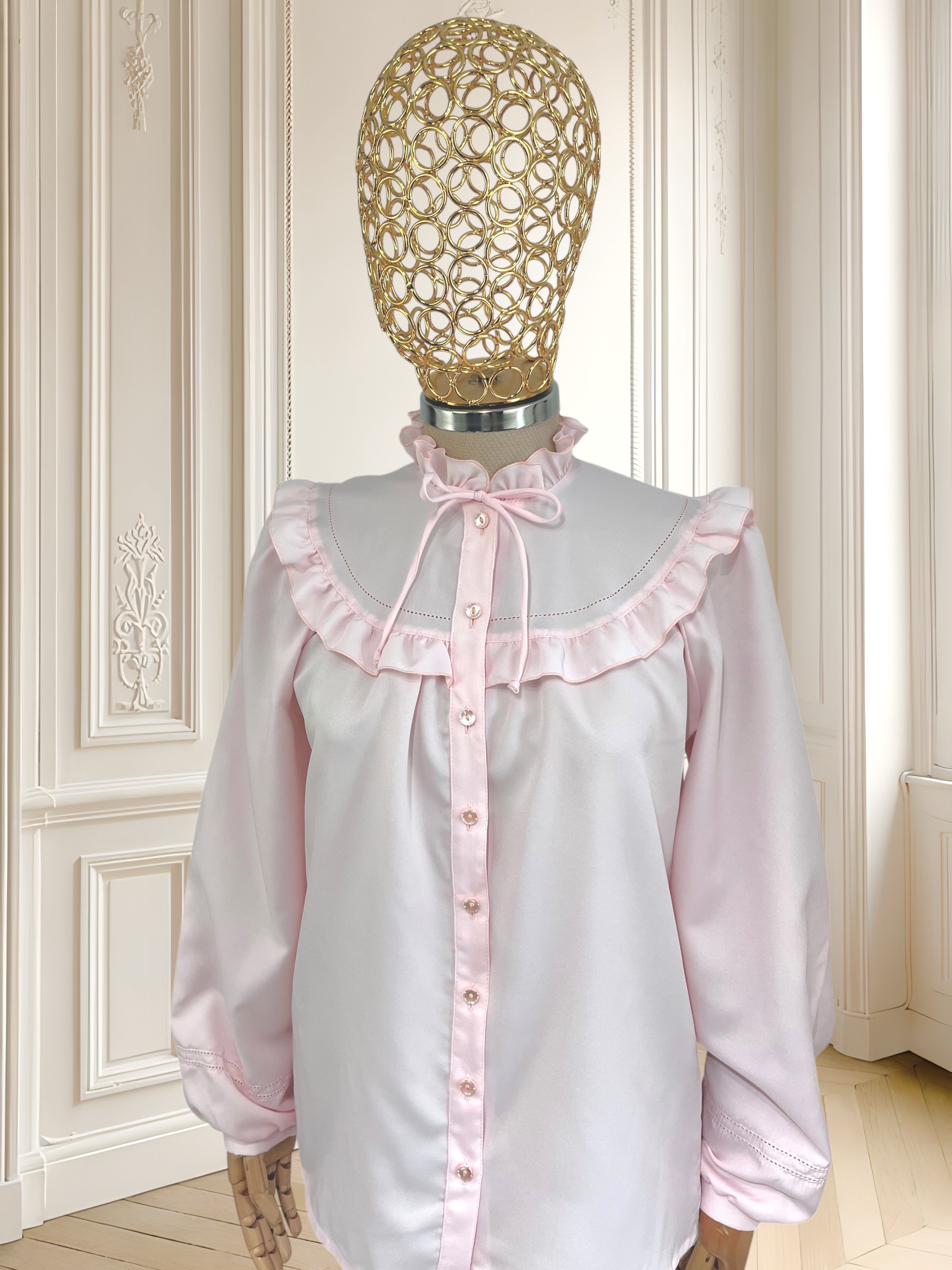 Cămașă vintage roz potrivită pentru M/L
