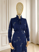 Încarcă imaginea în vizualizatorul Galerie, Rochie vintage bleumarin mărimea M
