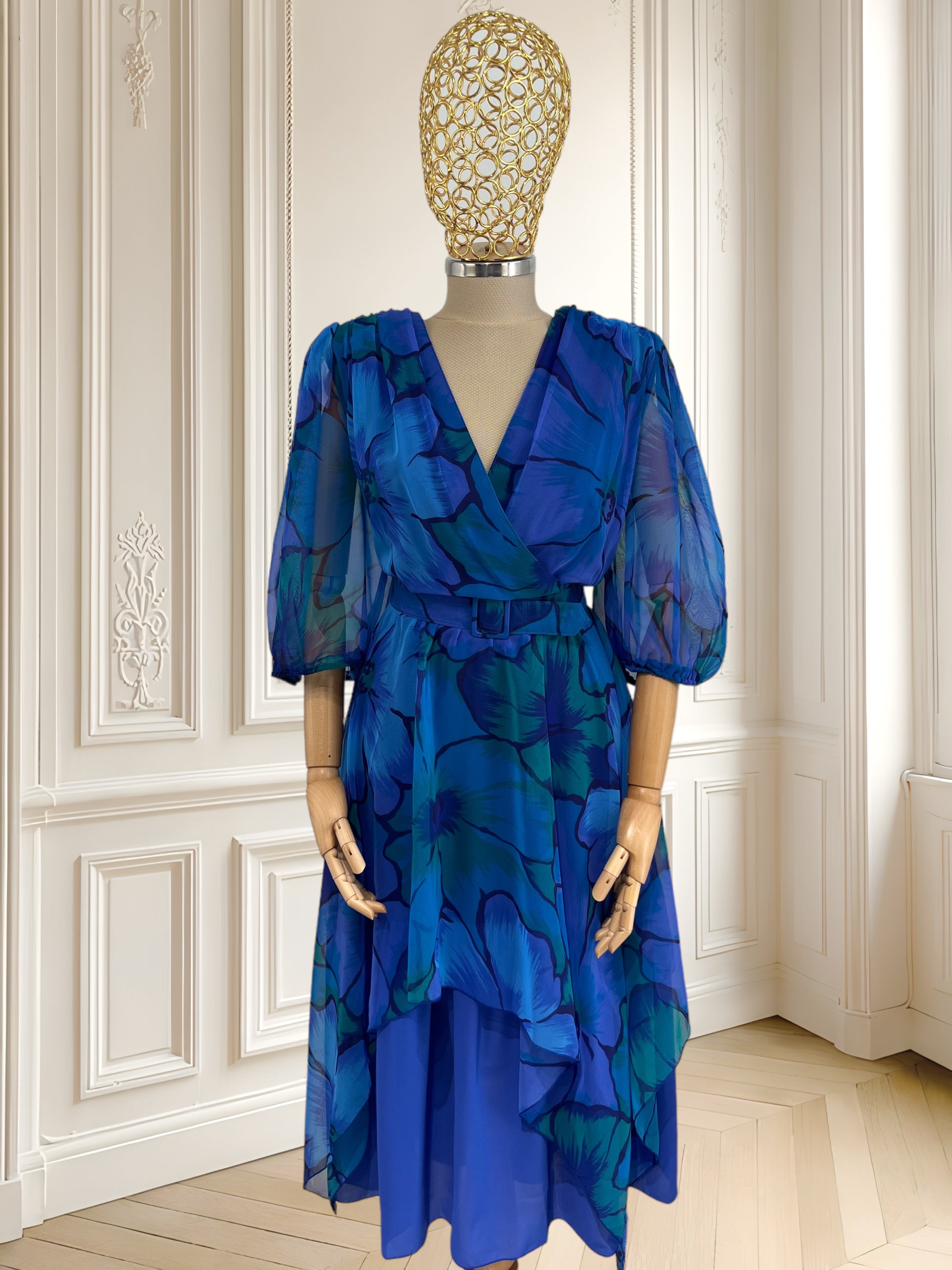Rochie vintage cu print floral mărimea L