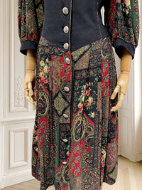 Rochie vintage din vâscoză și lână mărimea L