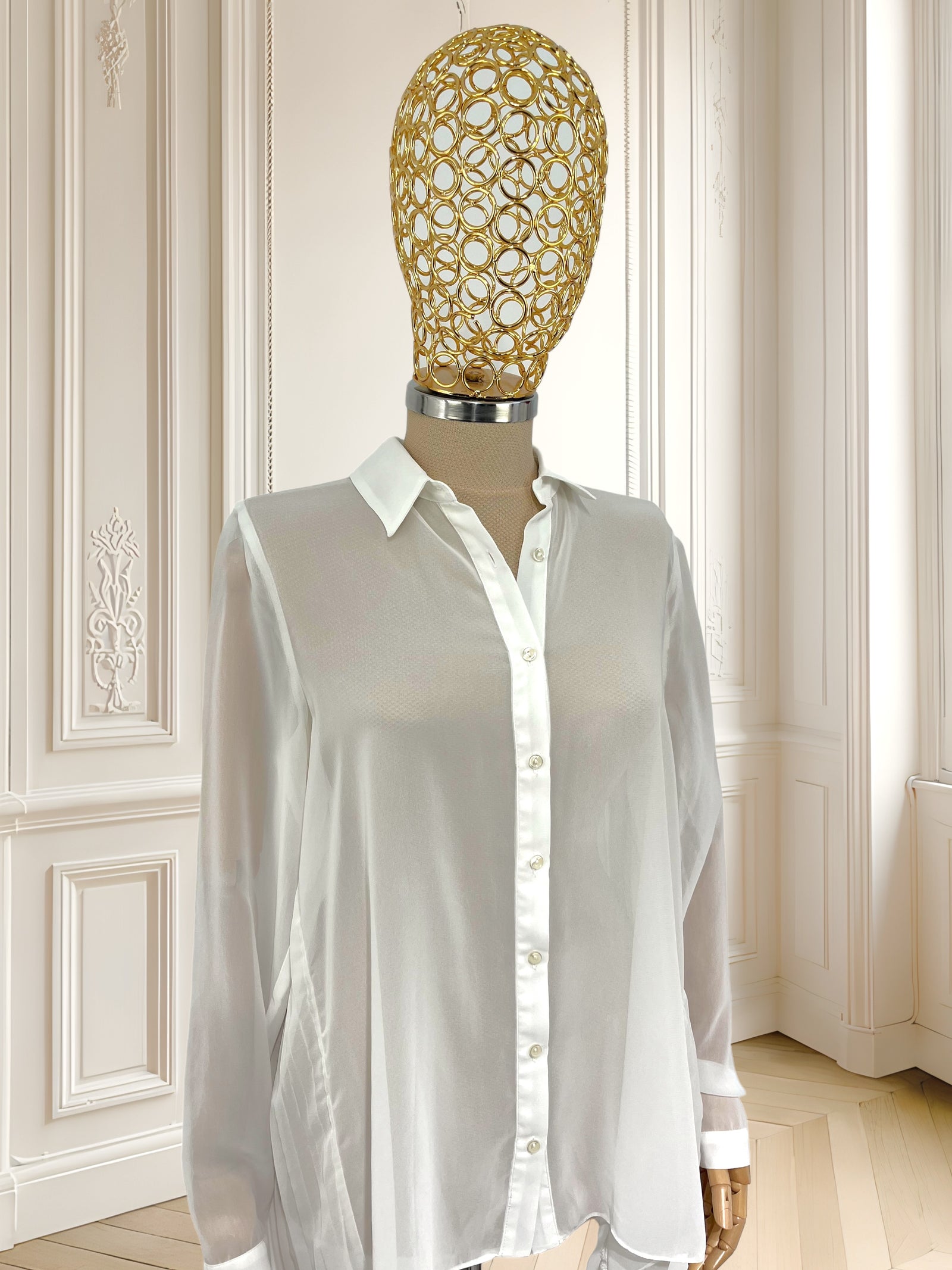 Cămașă vaporoasă cu pliuri potrivită pentru S/M