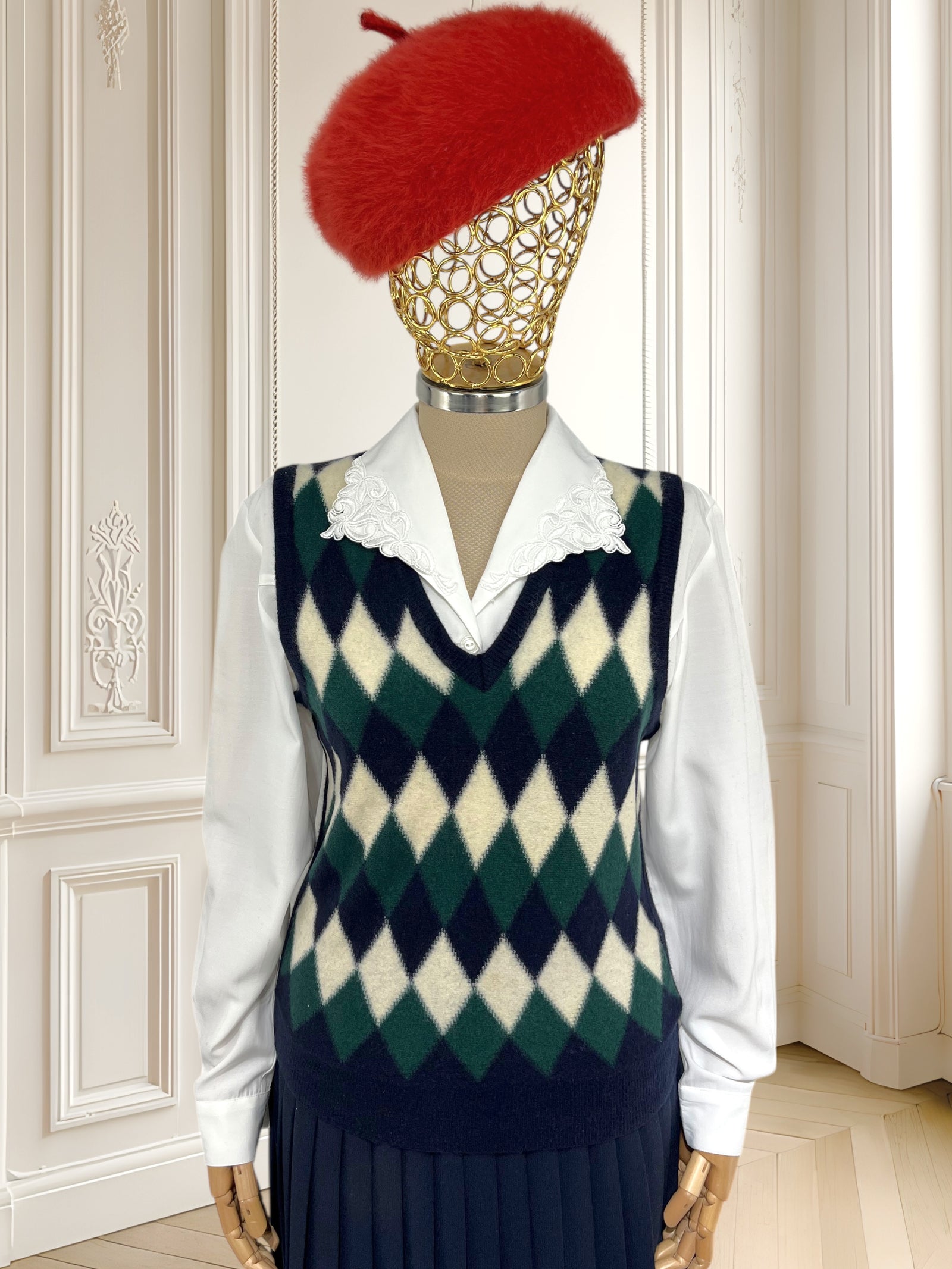 Vestă vintage din lână fină mărimea S