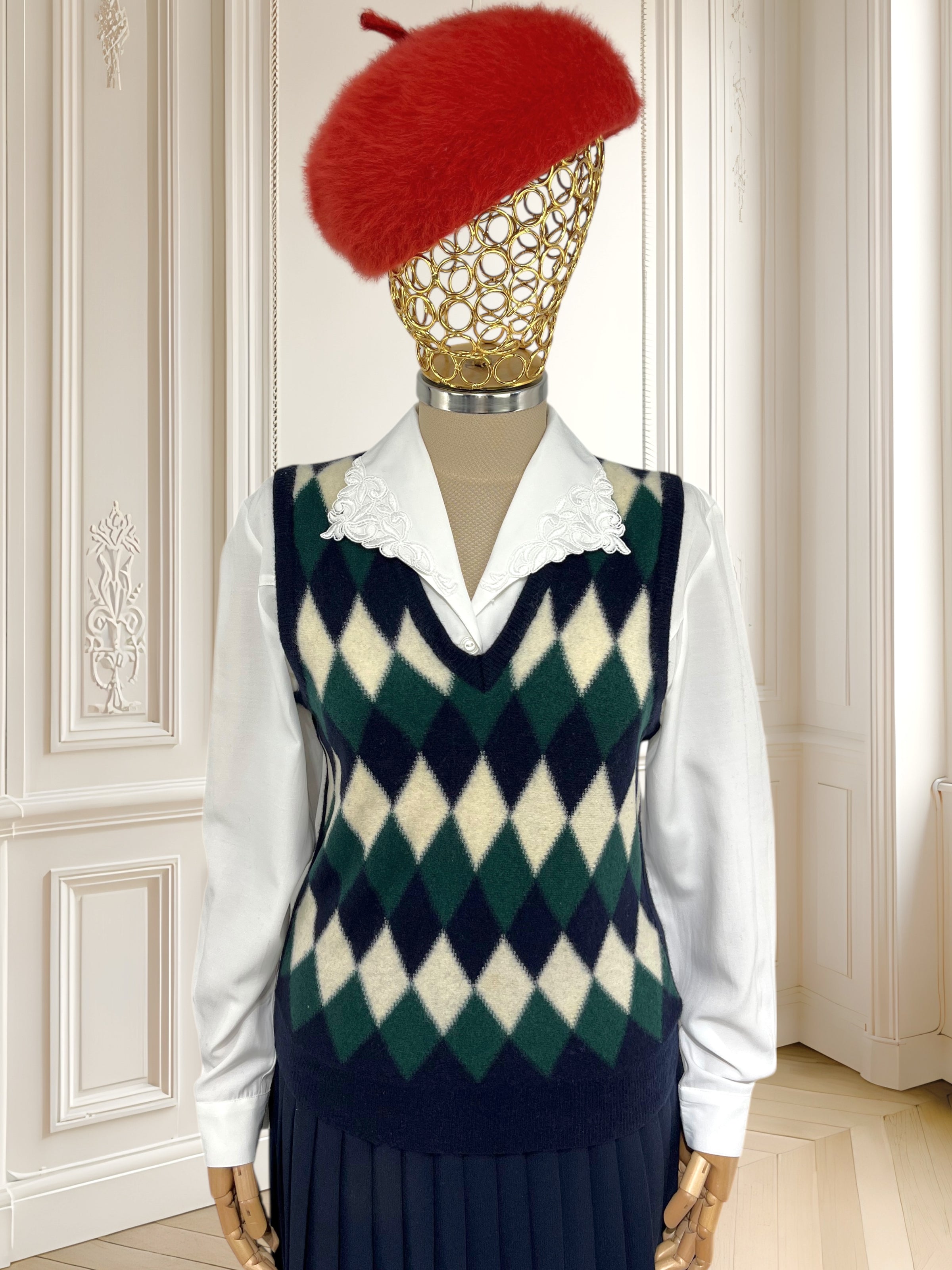 Vestă vintage din lână fină mărimea S
