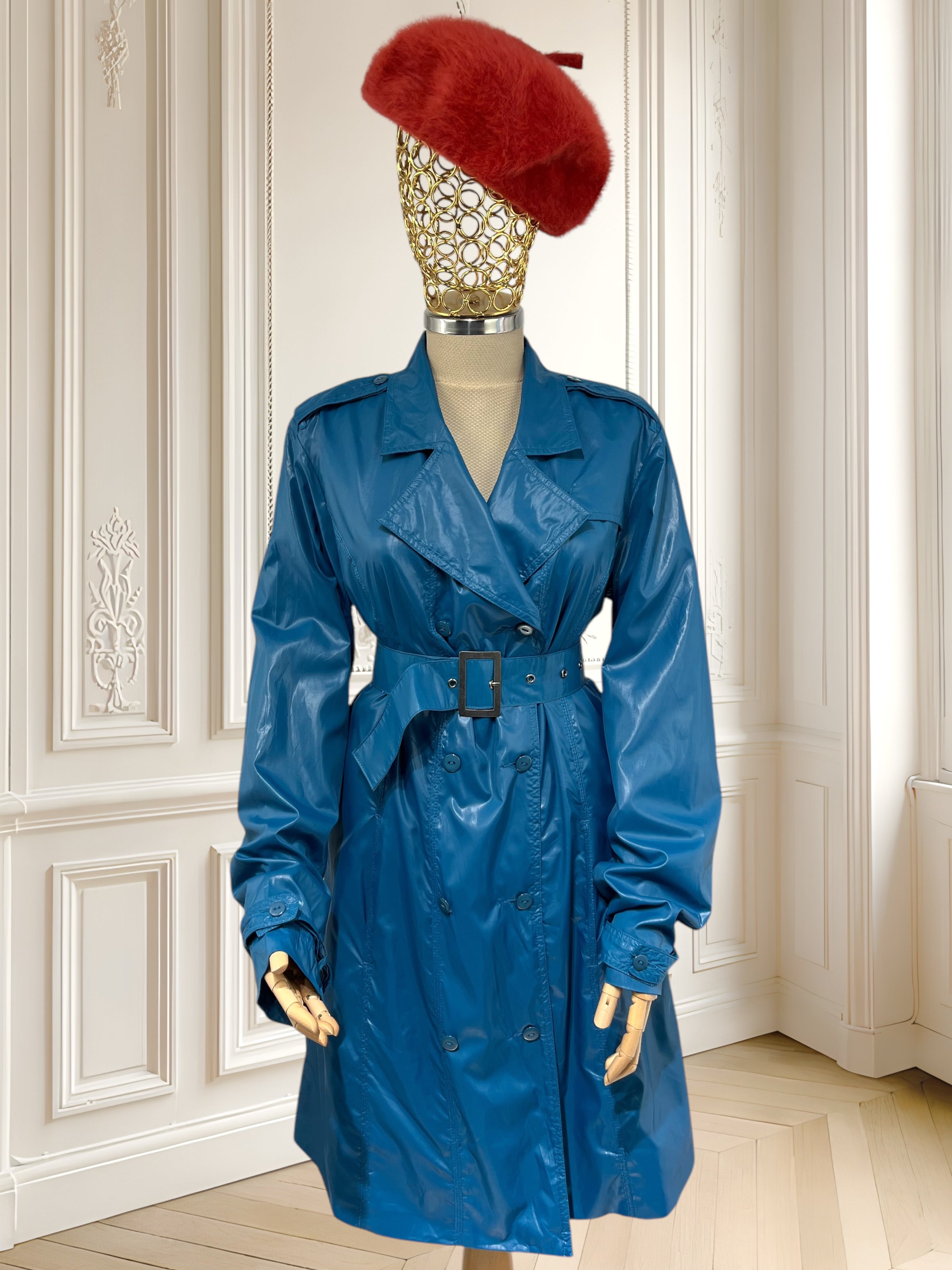Trench coat turcoaz mărimea L
