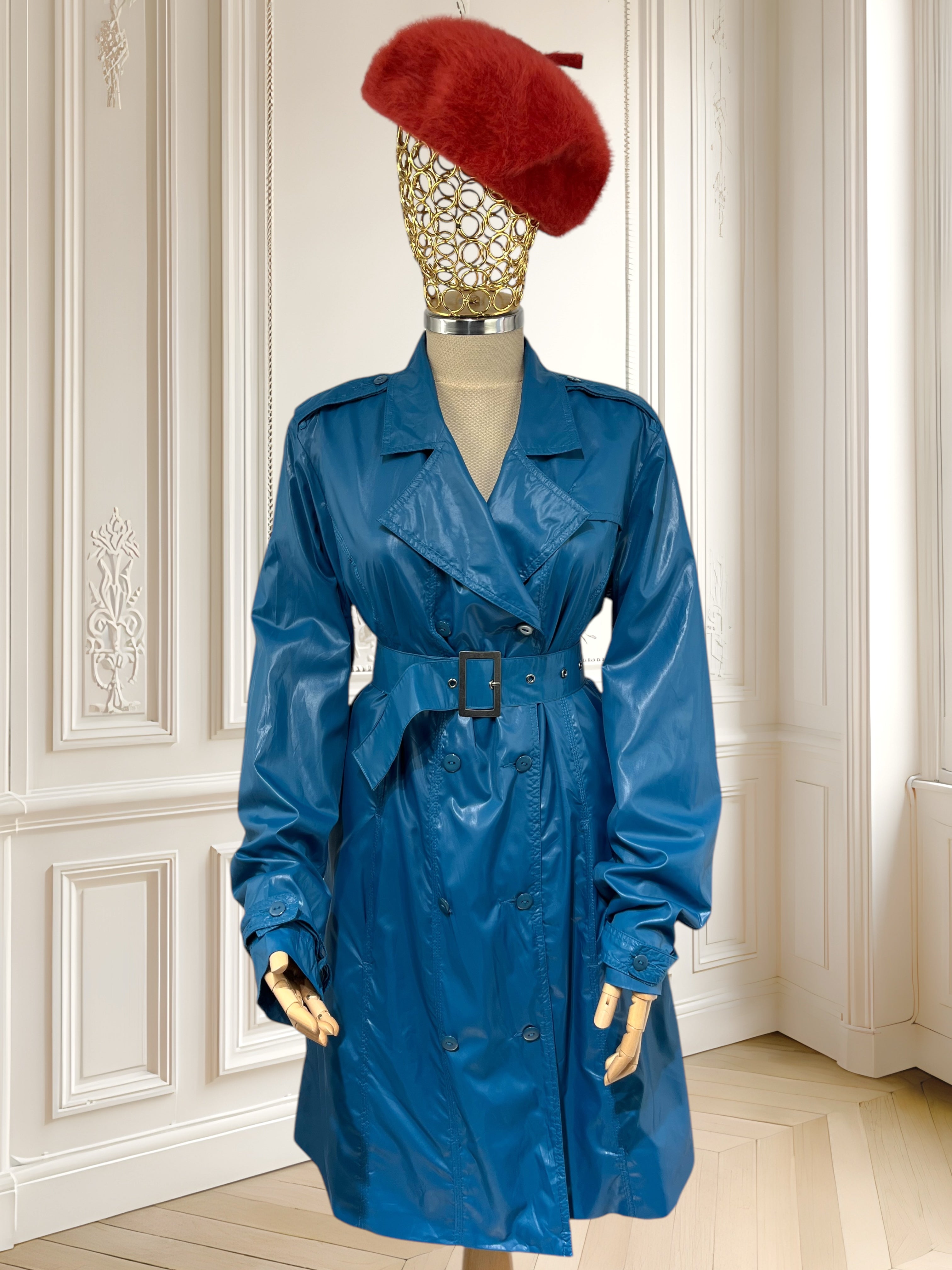 Trench coat turcoaz mărimea L