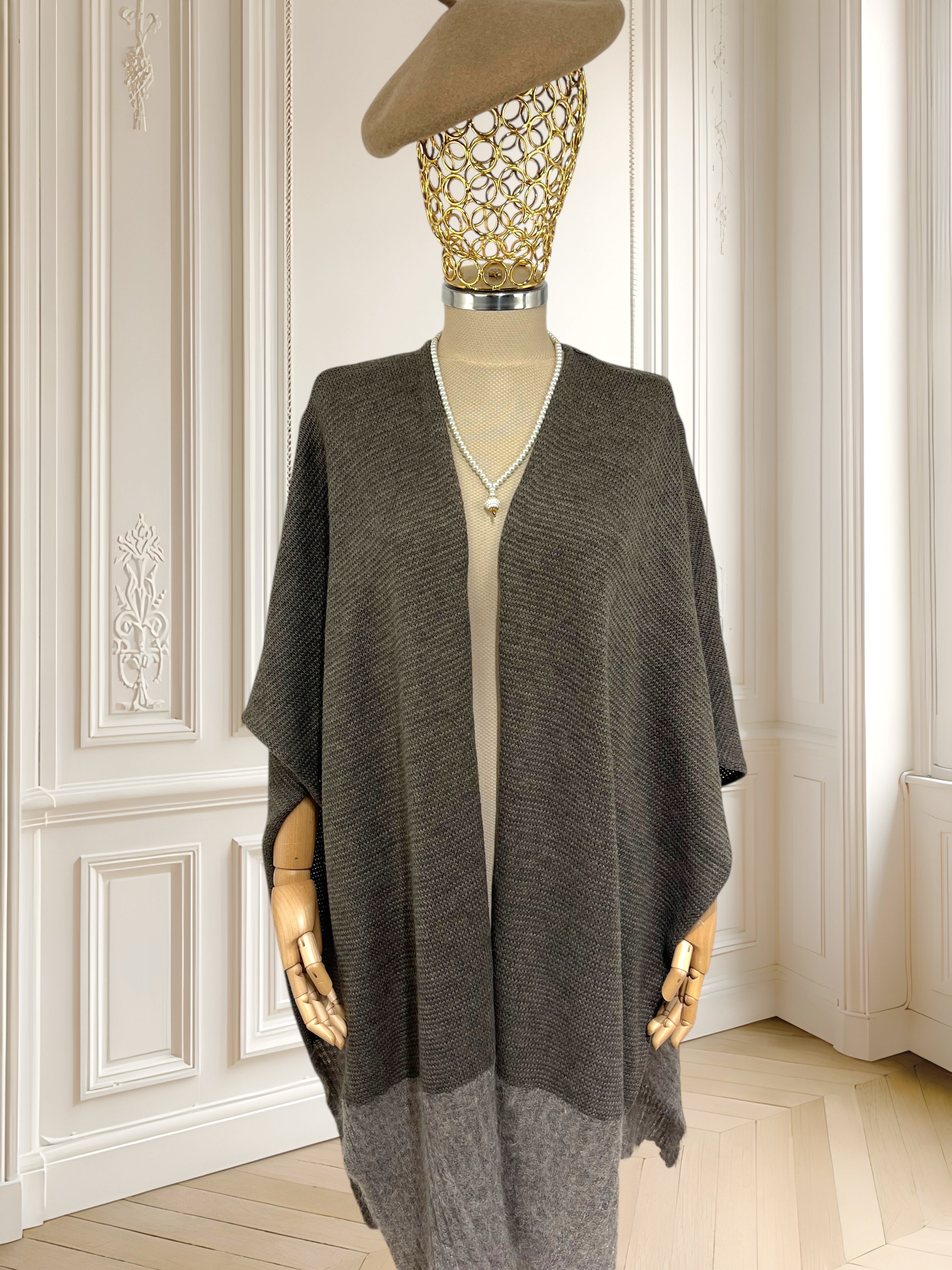 Cardigan tricotat cu inserție de mohair