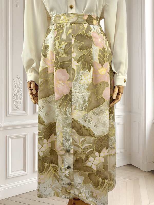 Fustă vintage cu print floral mărimea L