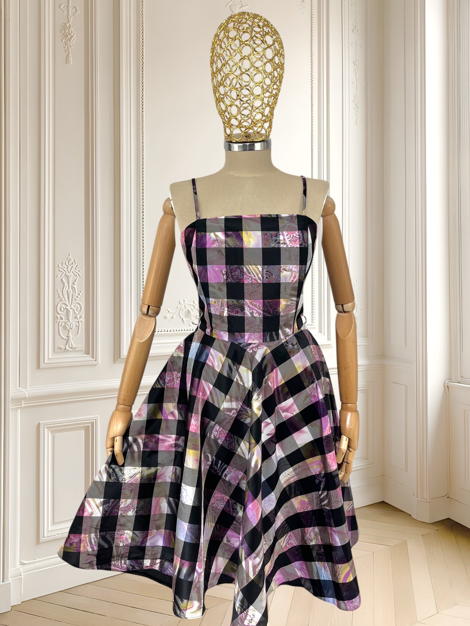 Rochie vintage în carouri mărimea S