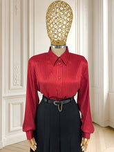 Încarcă imaginea în vizualizatorul Galerie, Cămașă vintage cu dungi satinate mărimea XL
