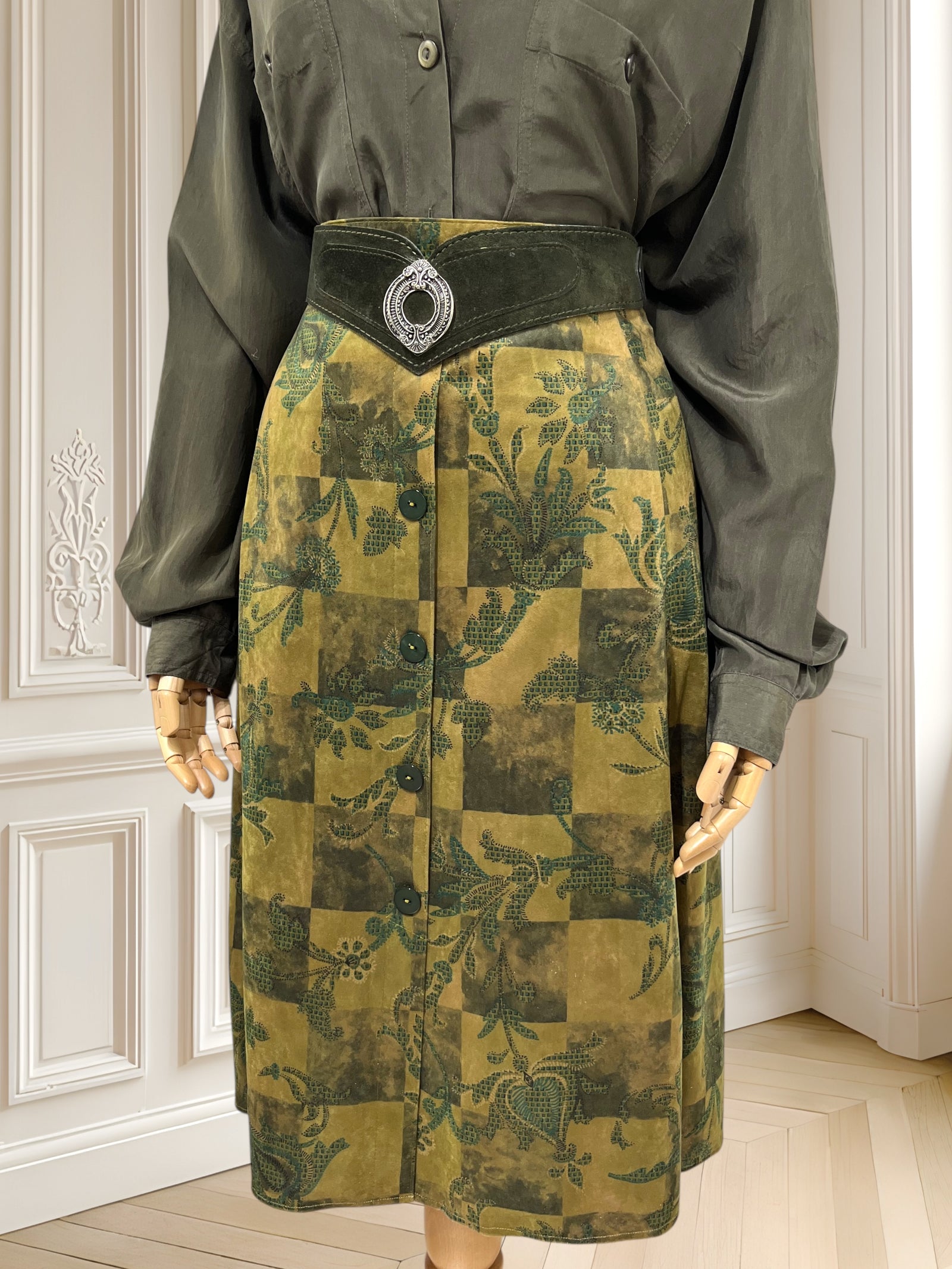 Fustă vintage din catifea mărimea XL