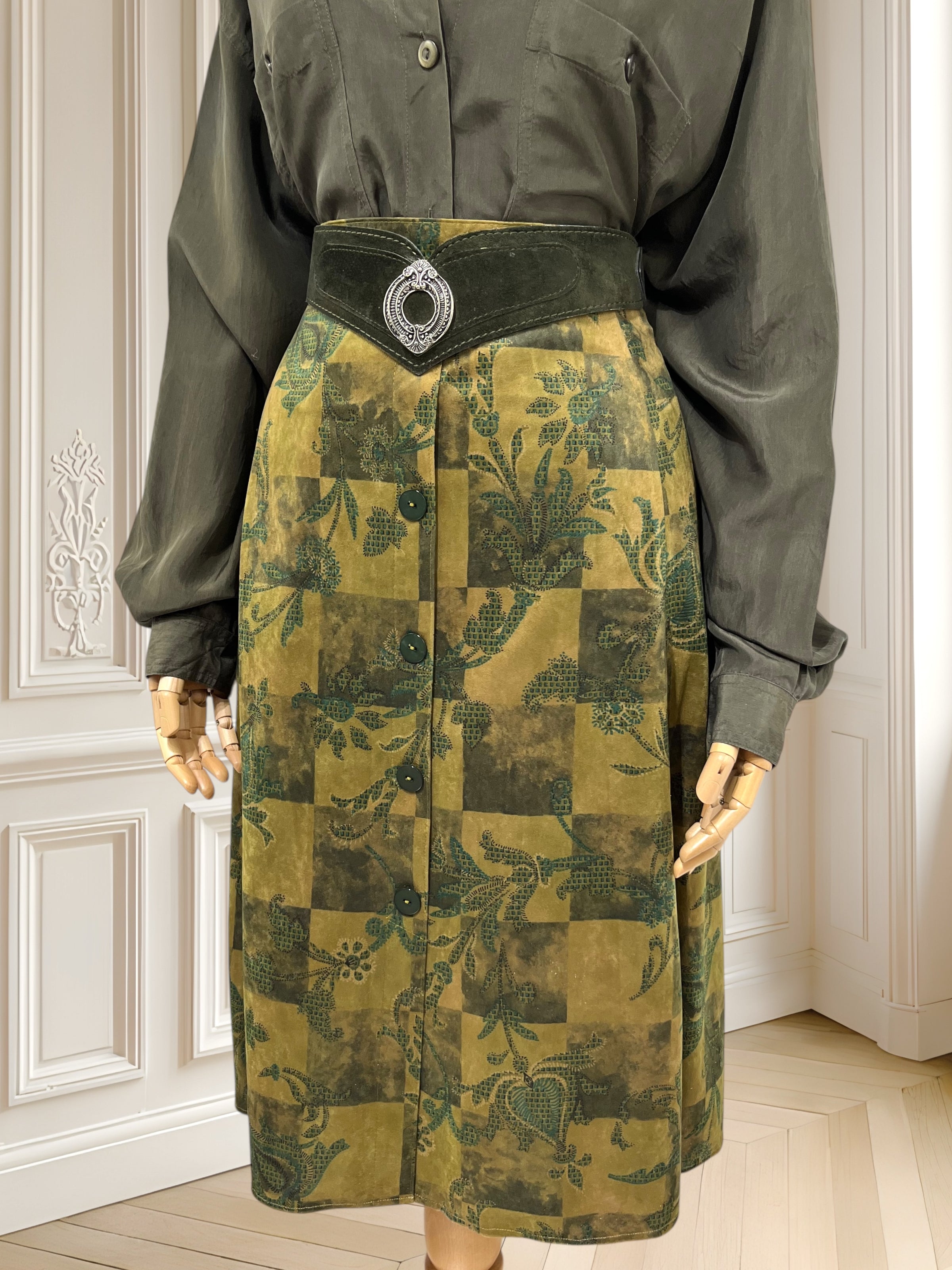 Fustă vintage din catifea mărimea XL