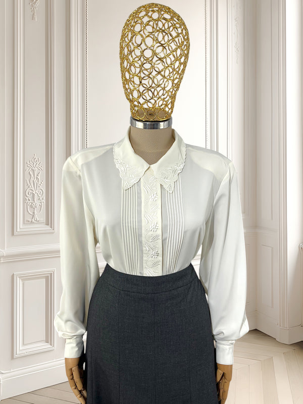 Cămașă vintage cu broderie potrivită pentru L/XL