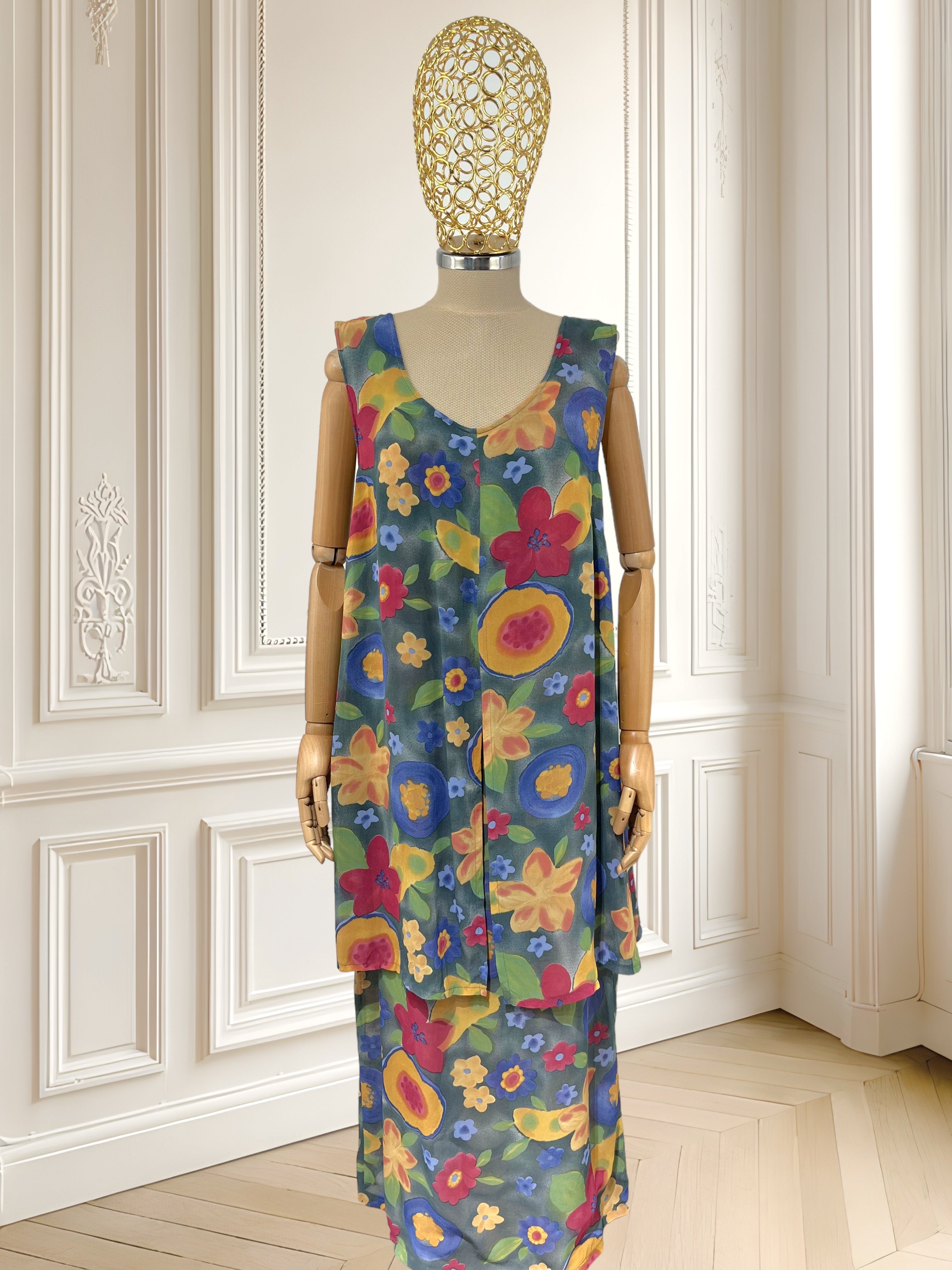 Rochie vintage din vâscoză mărimea L