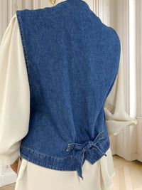 Vestă vintage din denim cu inserție de catifea mărimea M