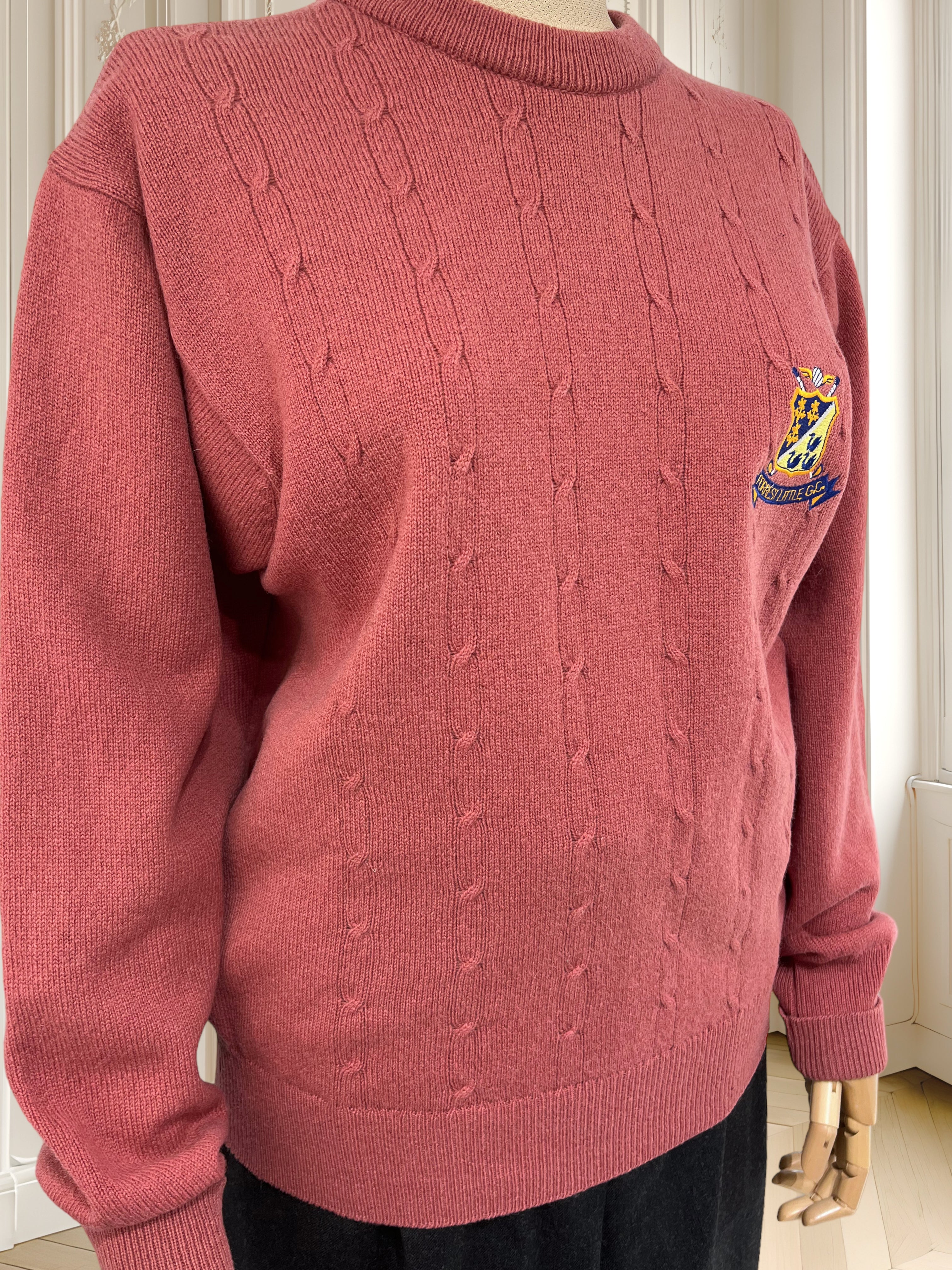 Pulover vintage din lână pură potrivit pentru M/L