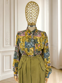 Cămașă vintage cu print floral mărimea XL