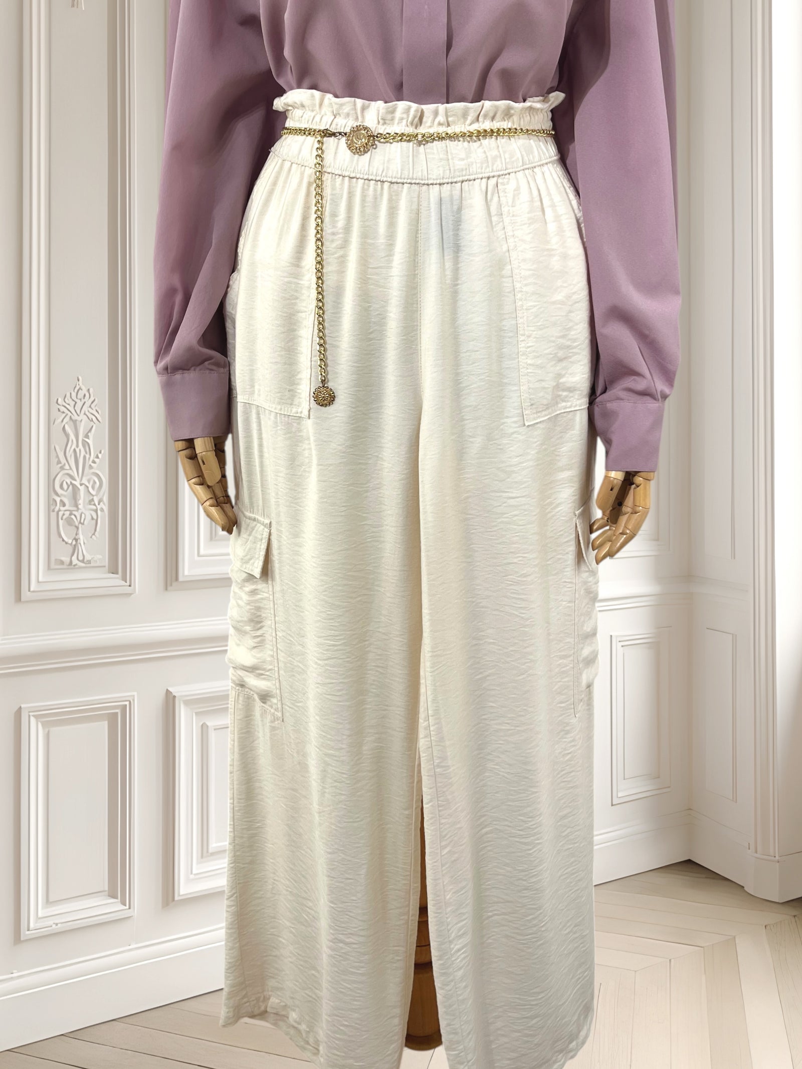 Pantaloni largi din vâscoză potriviți pentru S/M