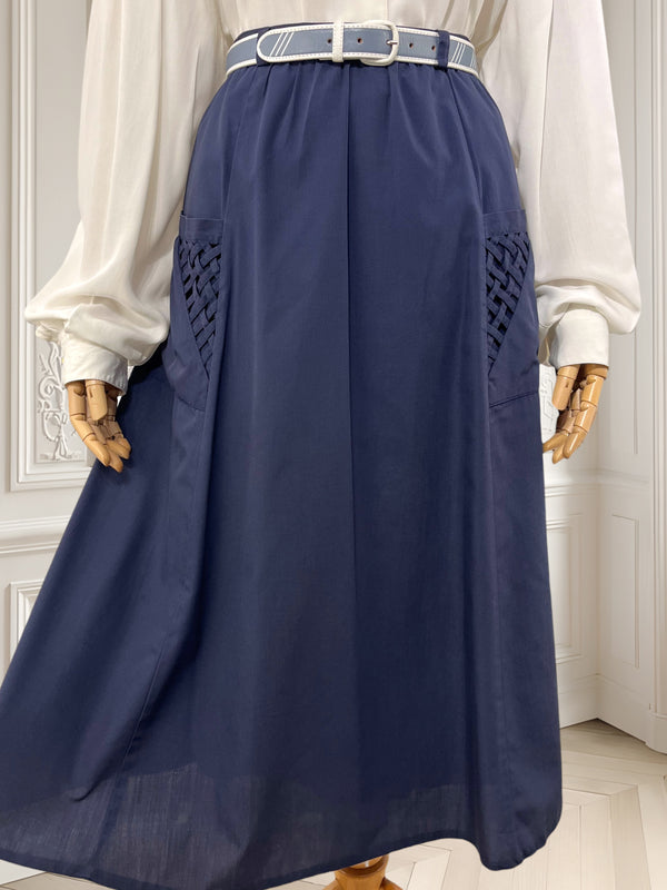 Fustă vintage bleumarin mărimea M