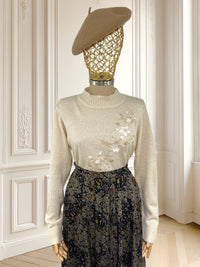 Bluză vintage cu broderie potrivită pentru M/L