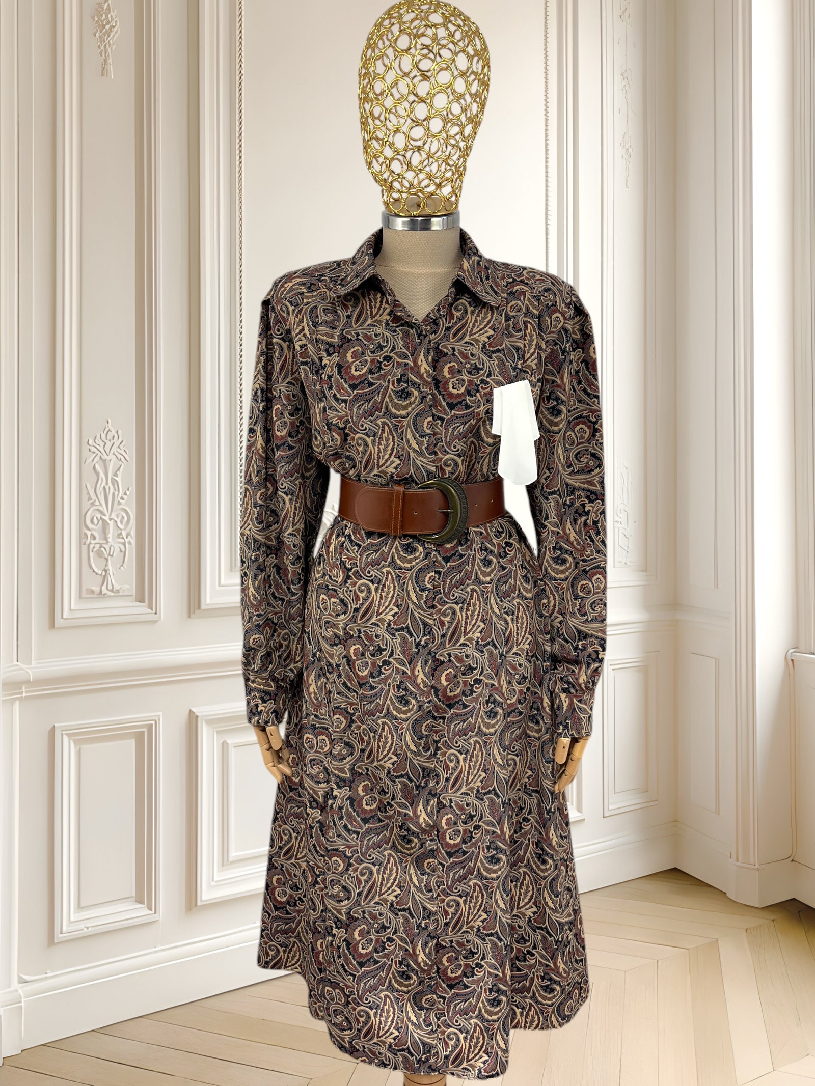 Rochie vintage cu print paisley mărimea L