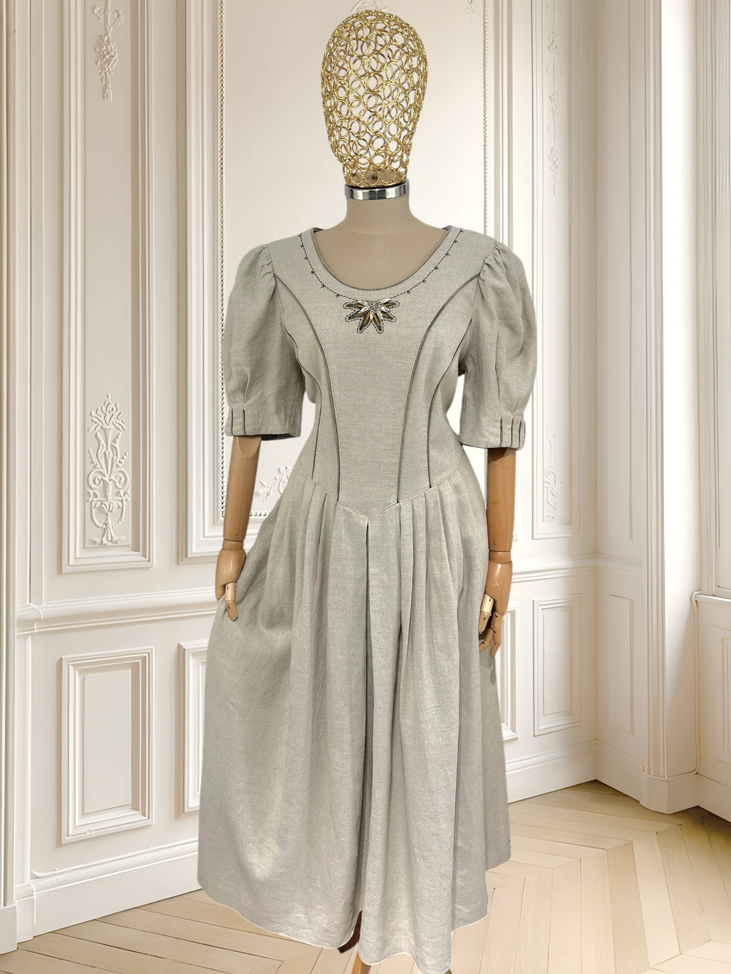 Rochie vintage din in mărimea L