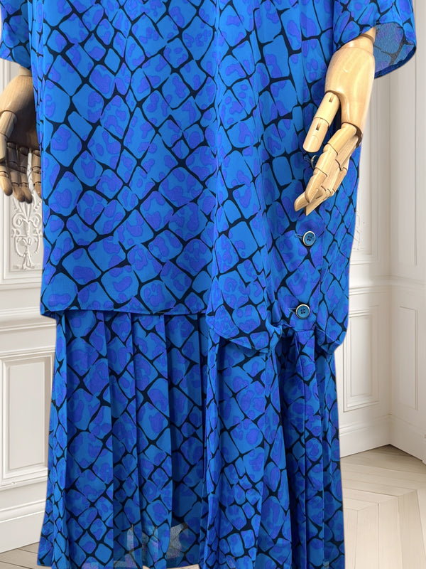 Rochie vintage albastră potrivită pentru L/XL
