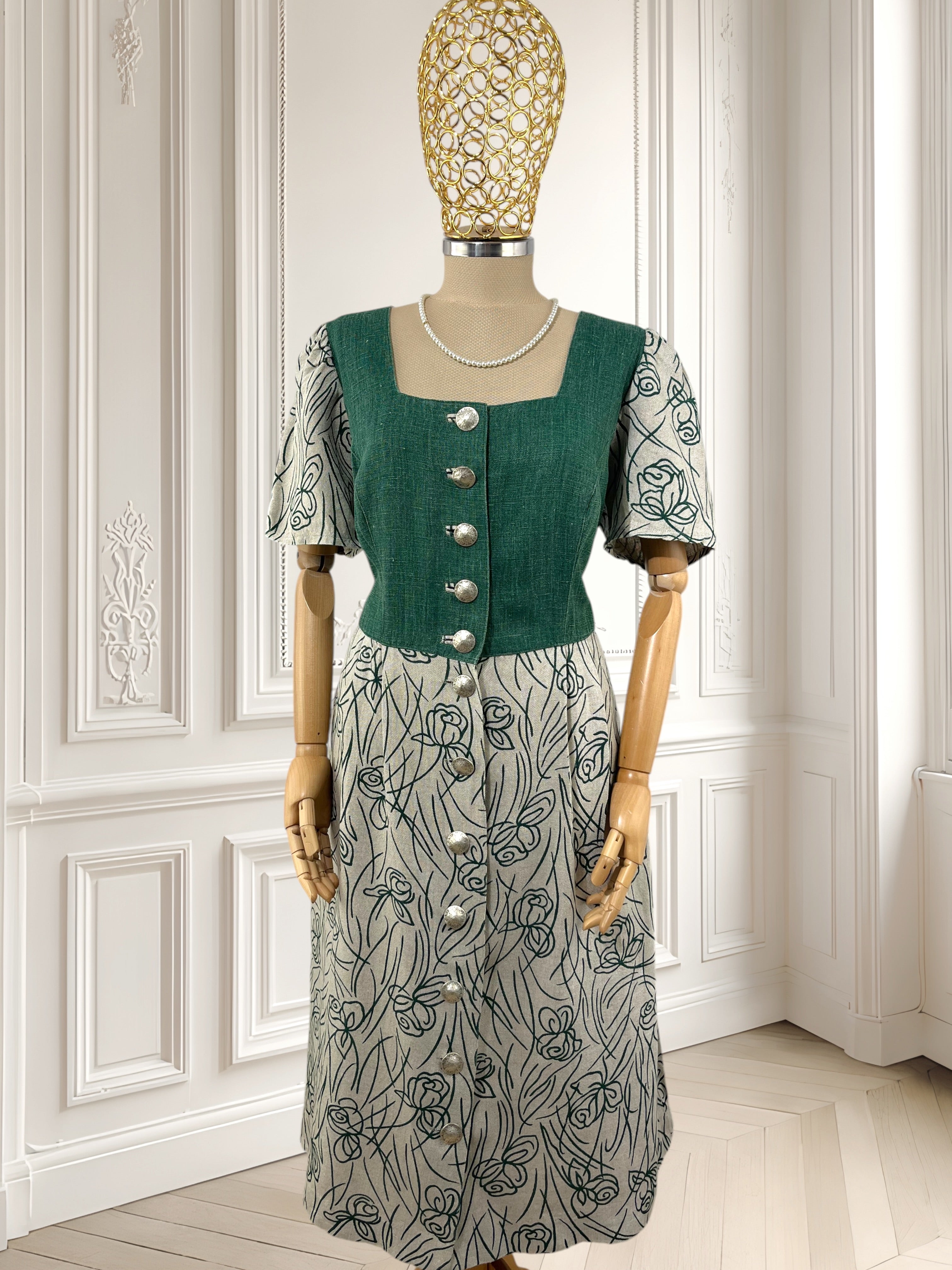 Rochie vintage din in mărimea L