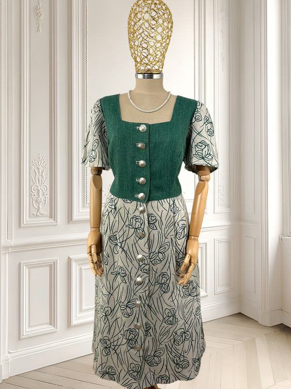 Rochie vintage din in mărimea L