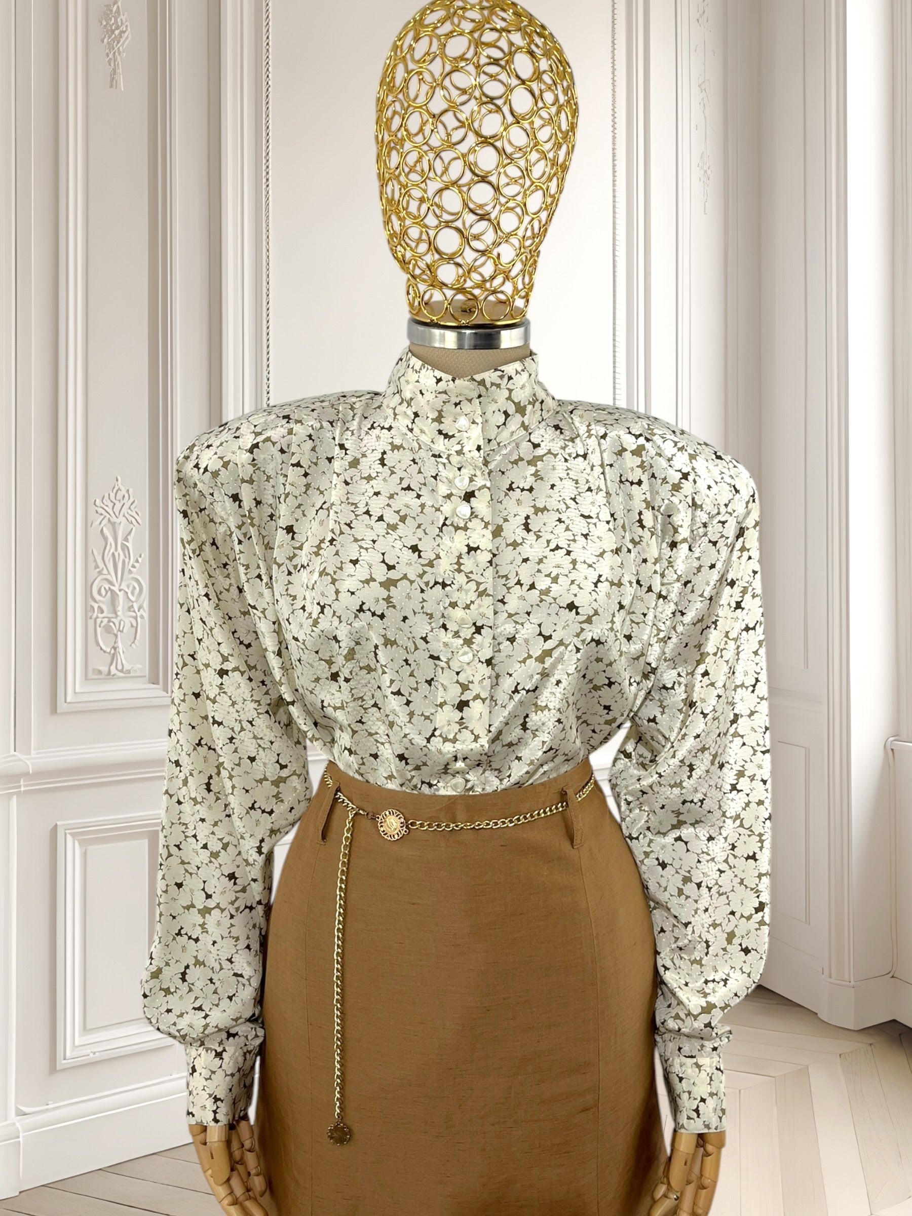 Cămașă vintage cu print floral potrivită pentru XL/XXL