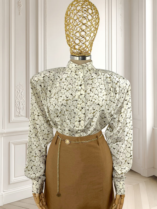 Cămașă vintage cu print floral potrivită pentru XL/XXL