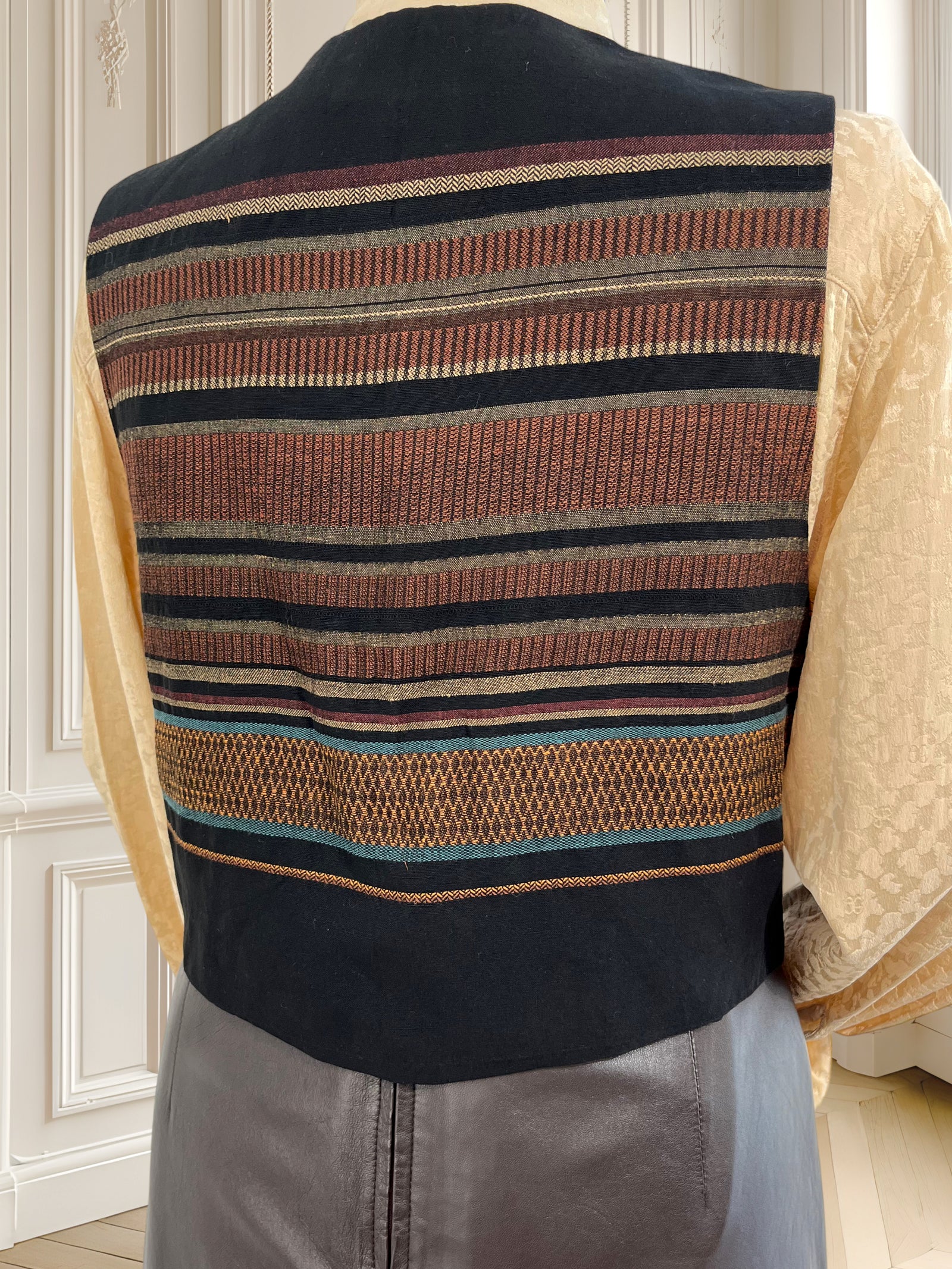 Vestă vintage din amestec de in mărimea M