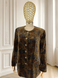 Sacou din catifea cu print paisley mărimea L