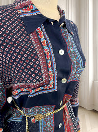 Cămașă vintage din vâscoză potrivită pentru L/XL