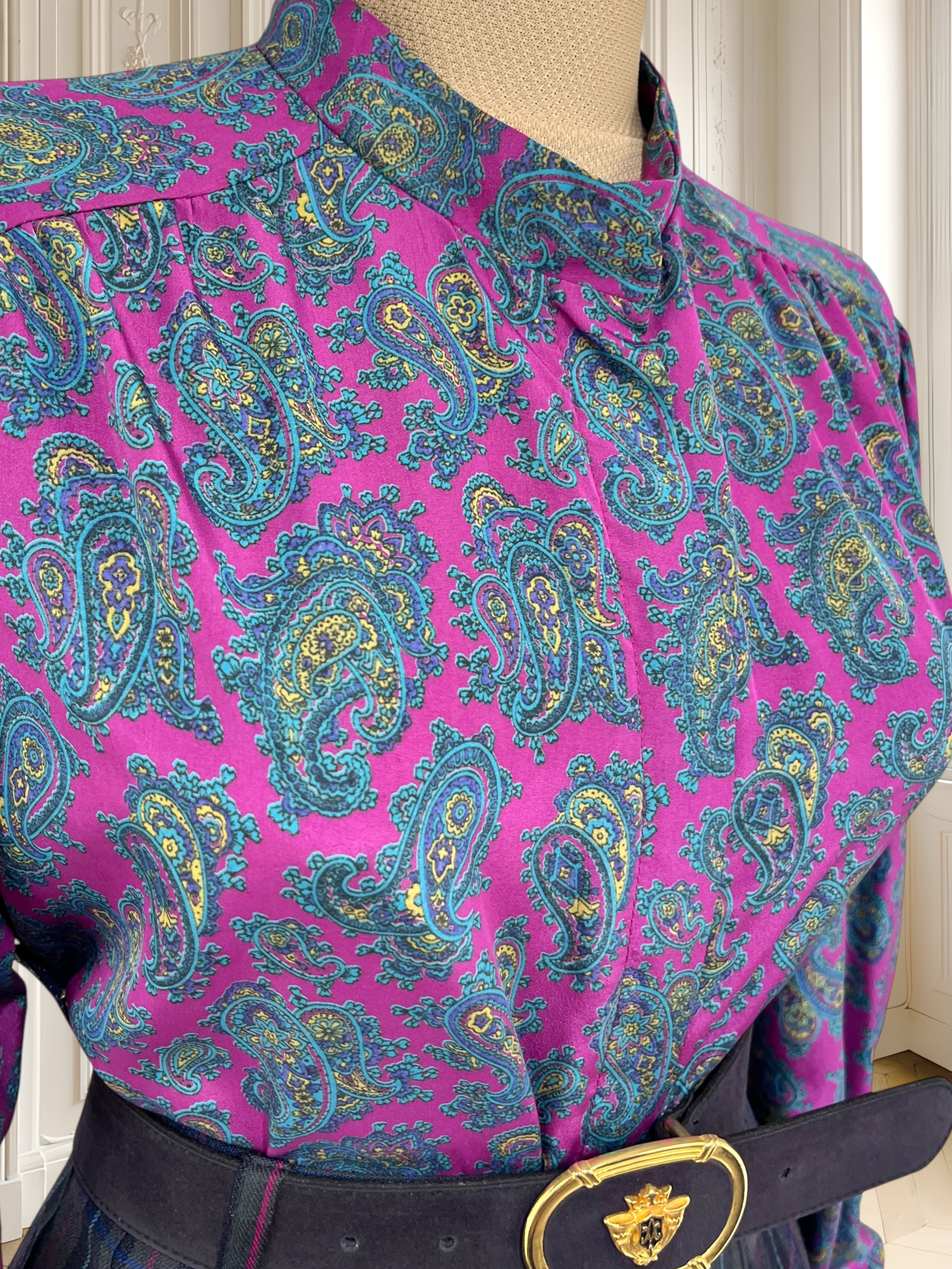 Cămașă vintage cu print paisley mărimea M