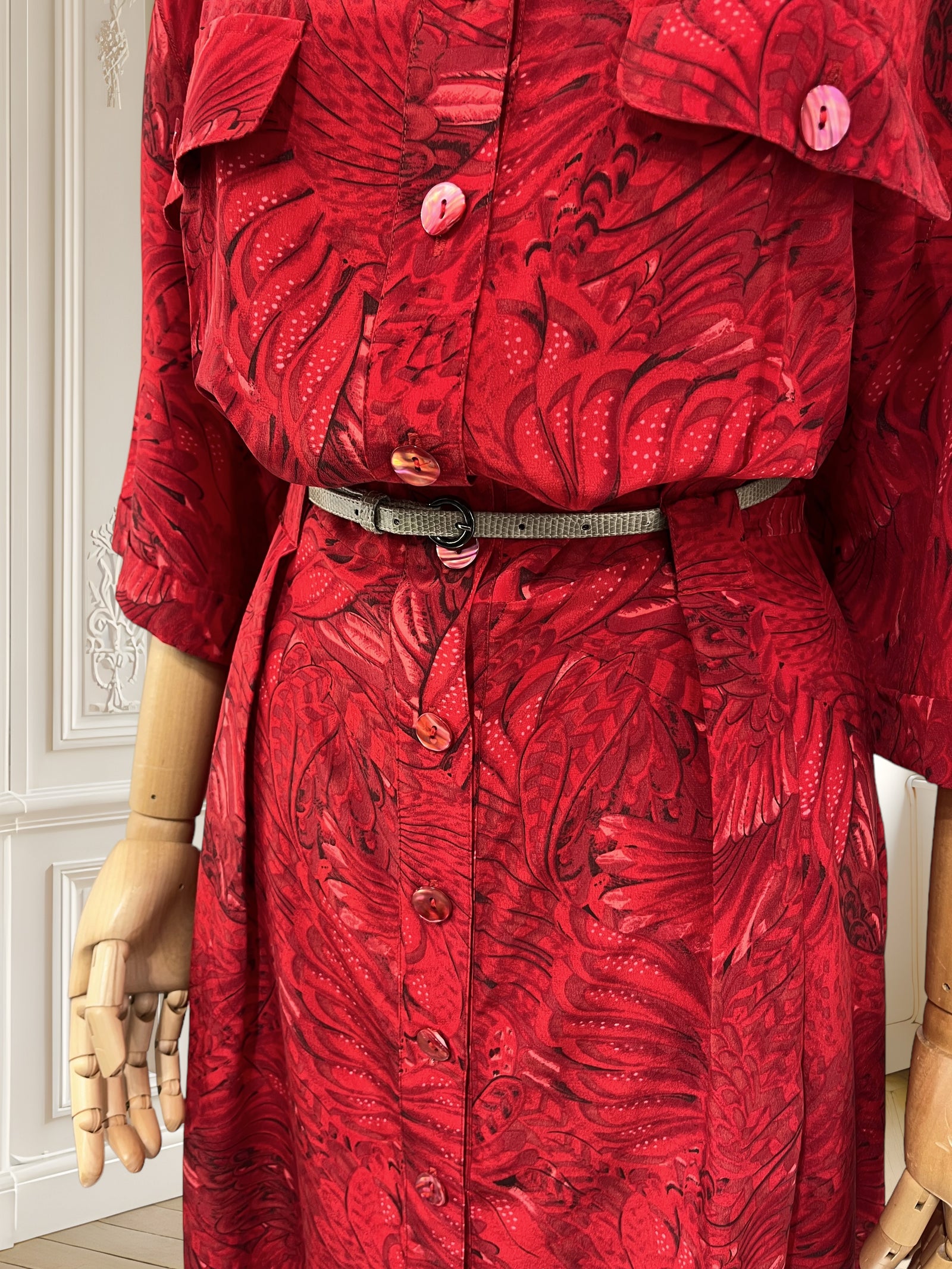 Rochie vintage din mătase naturală mărimea L