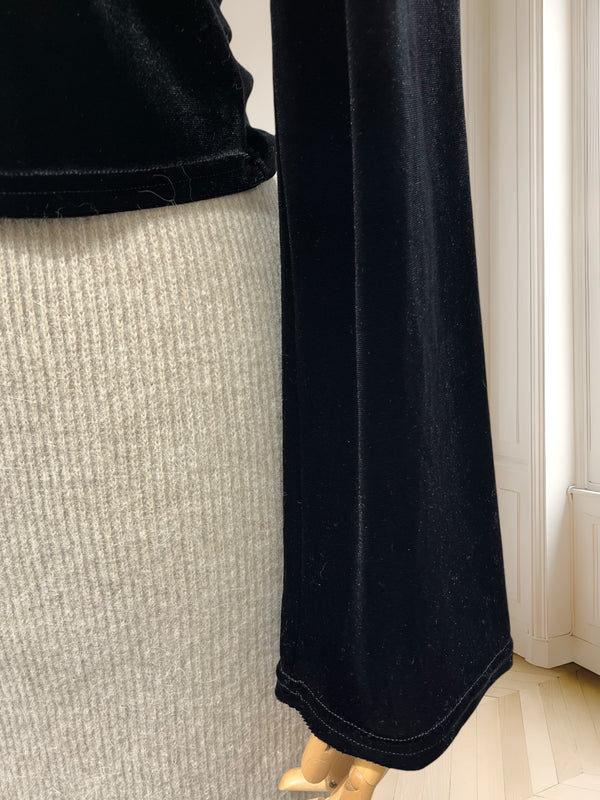 Bluză cropped din catifea mărimea M