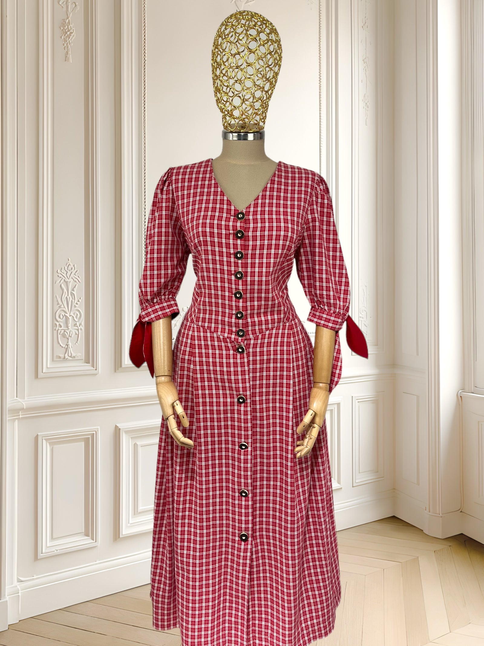 Rochie vintage în carouri mărimea M