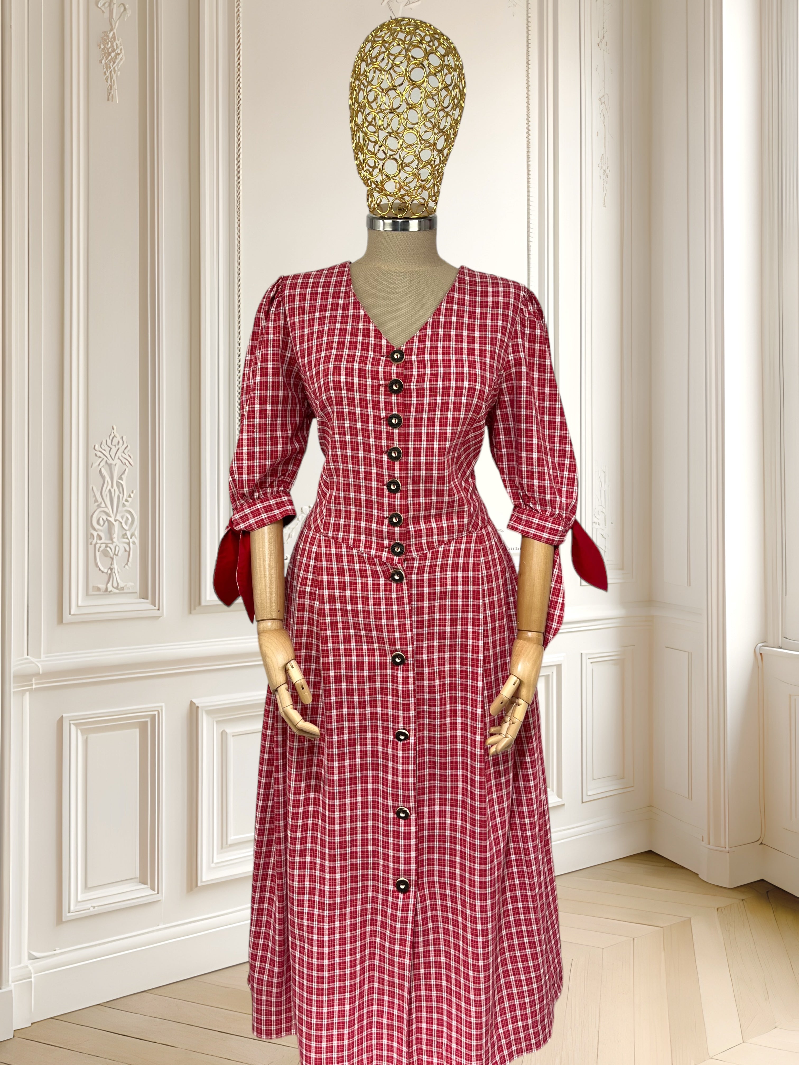 Rochie vintage în carouri mărimea M