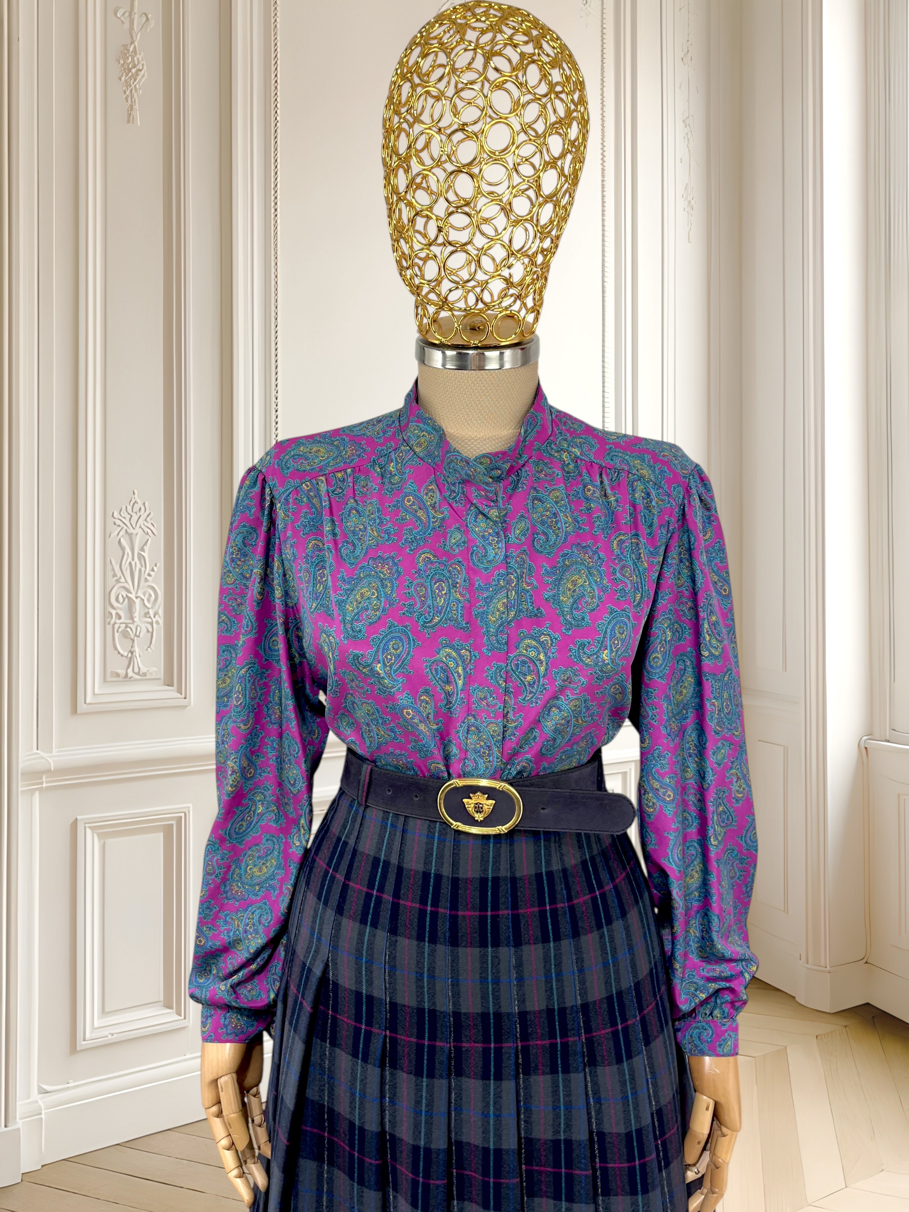 Cămașă vintage cu print paisley mărimea M